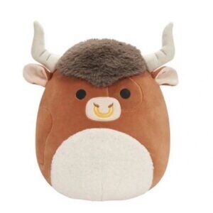"NWT" Squishmallows  Shep Brown Cow Spotted Bull Plush Toy‎